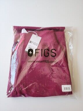 FIGS Dark Magenta Isabel High Waisted Wide Leg Scrub Pants XXSP